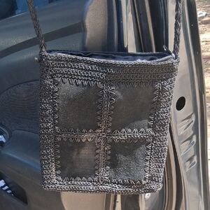 Chateau Black Crochet Crossbody Bag